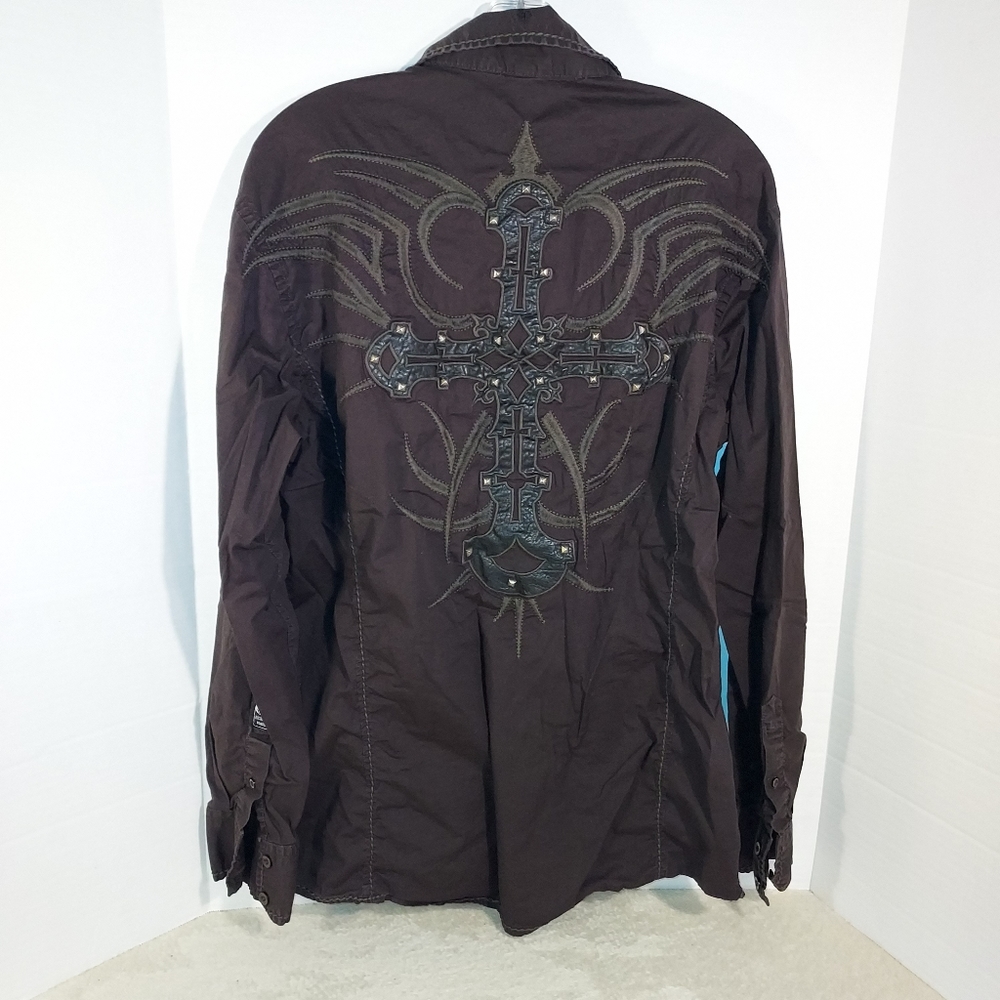 Roar black cross long sleeve shirt size L